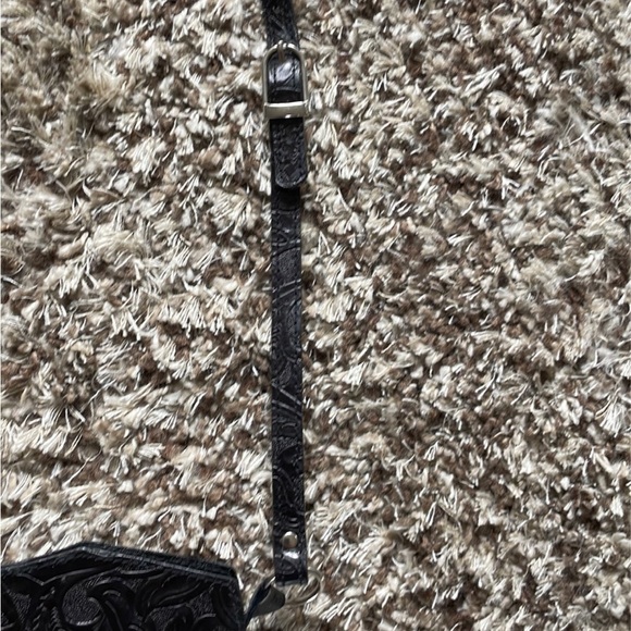 Studio Barse Black Embossed Crossbody with Fringe - Picture 6 of 7